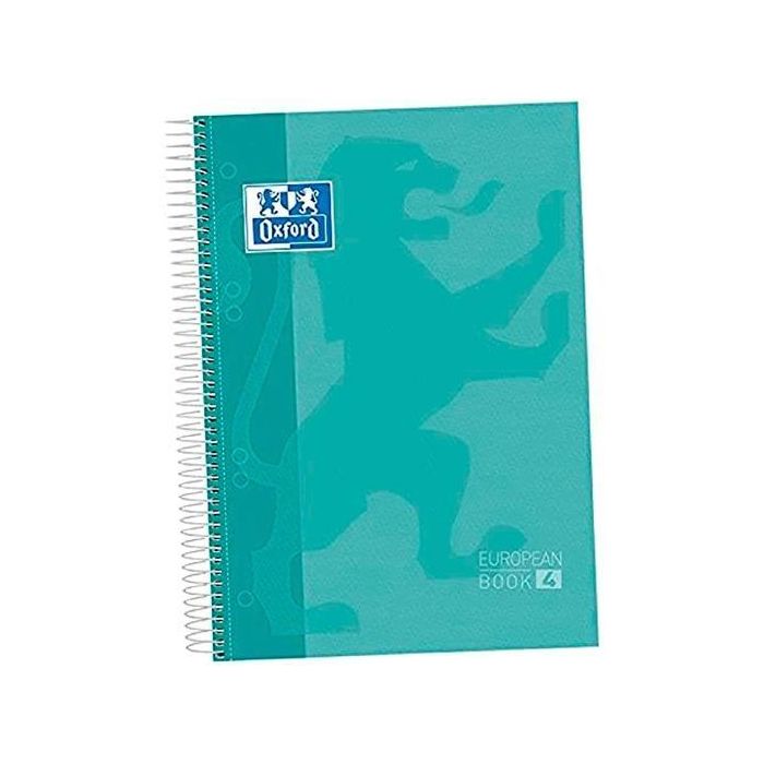 Oxford cuaderno ebook 5 classic espiral microperforado a4+ 120h 5x5mm t/extradura ice mint