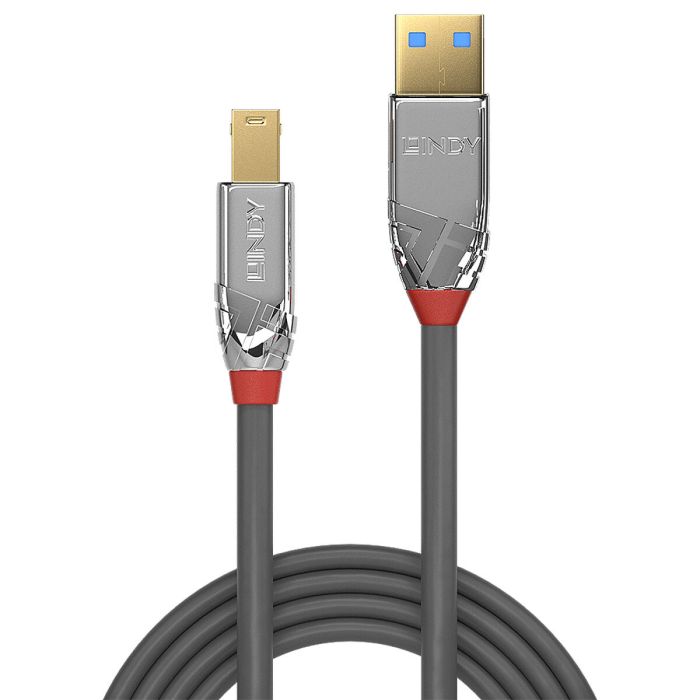 Cable USB A a USB B LINDY 36664 5 m Negro Gris Antracita 1