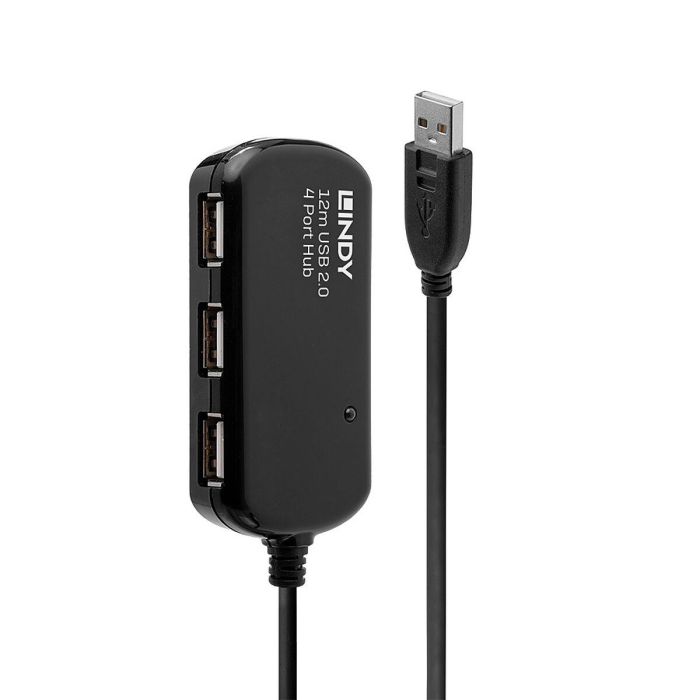 Hub USB LINDY 42783 12 m Negro