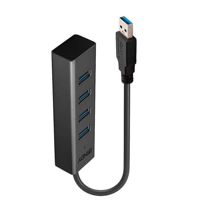 Hub USB LINDY 43324 Negro