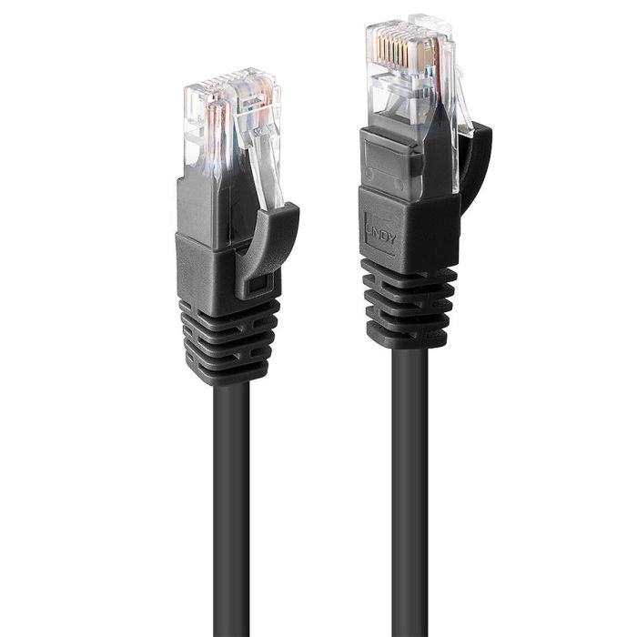 Cable de Red Rígido UTP Categoría 6 LINDY 48077 Negro 1 m 1 unidad