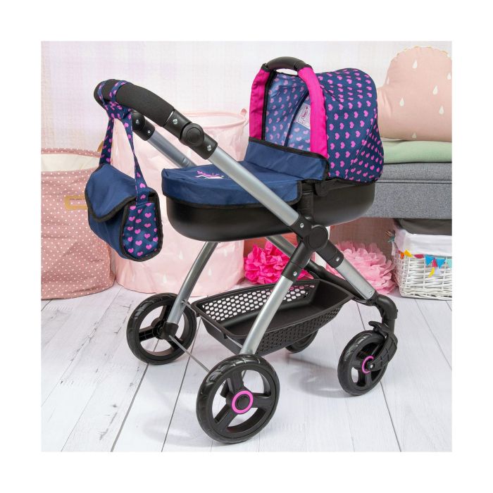 Carrito para Muñecas Reig Stule Pram Azul marino 63 cm 2