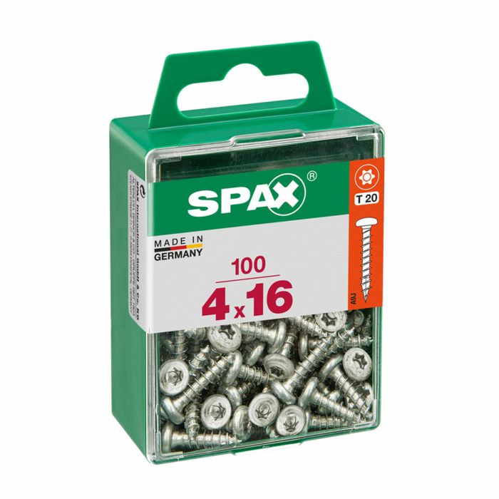Caja de tornillos SPAX Wirox Madera Cabeza Redonda 100 Piezas (4 x 16 mm)