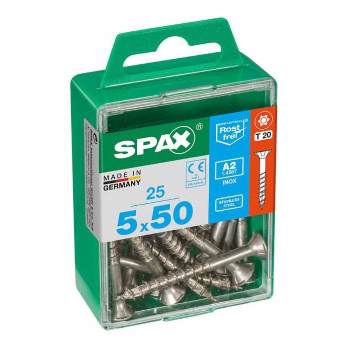 Caja de tornillos SPAX 4197000500502 Tornillo de madera Cabeza plana (5 x 50 mm) (5,0 x 50 mm)