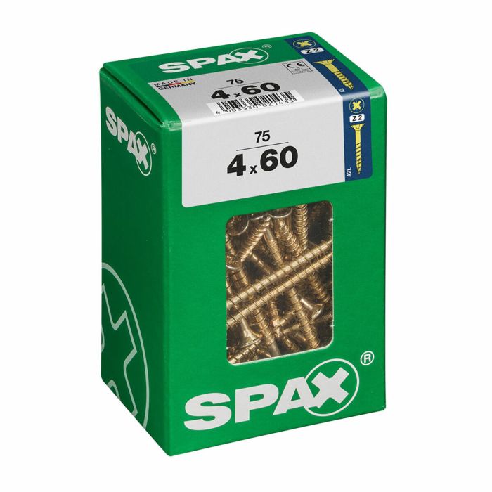 Caja de tornillos SPAX Tornillo de madera Cabeza plana (4 x 60 mm) (4,0 x 60 mm)