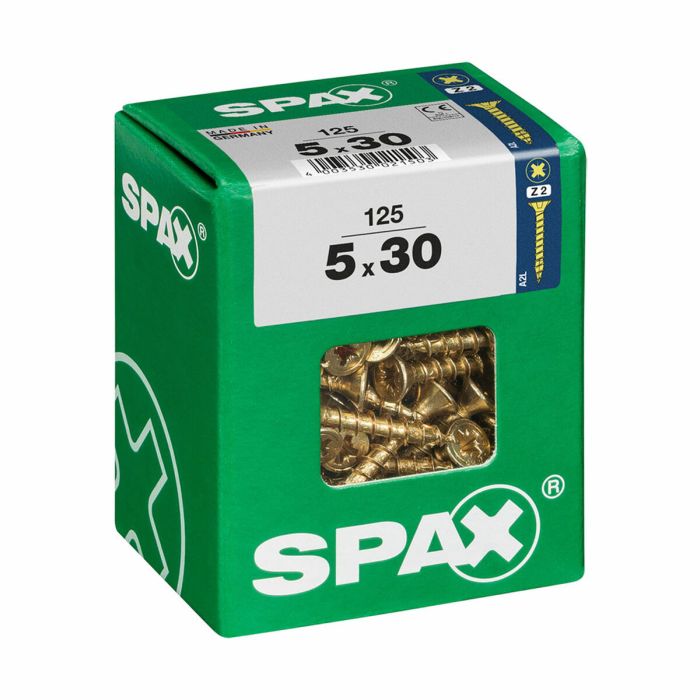Caja de tornillos SPAX Tornillo de madera Cabeza plana (5 x 30 mm) (5,0 x 30 mm)