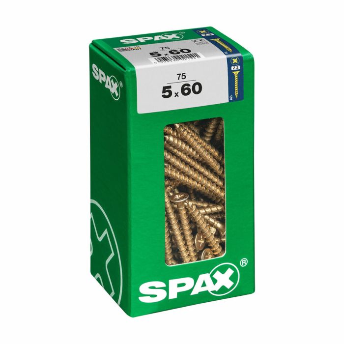 Caja de tornillos SPAX Tornillo de madera Cabeza plana (5 x 60 mm) (5,0 x 60 mm)