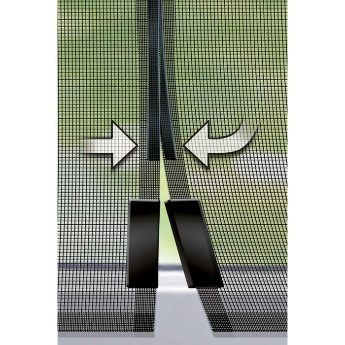 Cortina Mosquitera Schellenberg Puertas Magnético Fibra de Vidrio Antracita (90 x 120 cm) 3