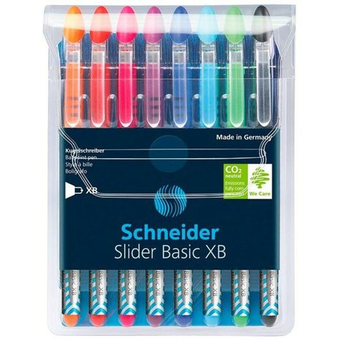 Set de Bolígrafos Schneider Slider Basic Multicolor 8 Piezas