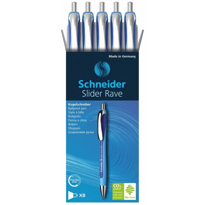 Bolígrafo Schneider Slider Rave XB Azul (5 Piezas) 2
