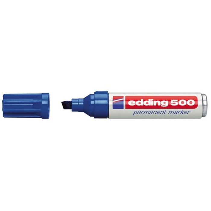 Rotulador permanente Edding 500 Azul (10 Unidades) 1
