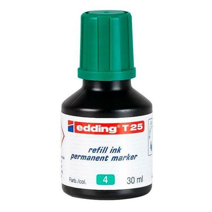 Tinta de recarga Edding T25 Rotulador permanente Verde 30 ml (10 Unidades) 1