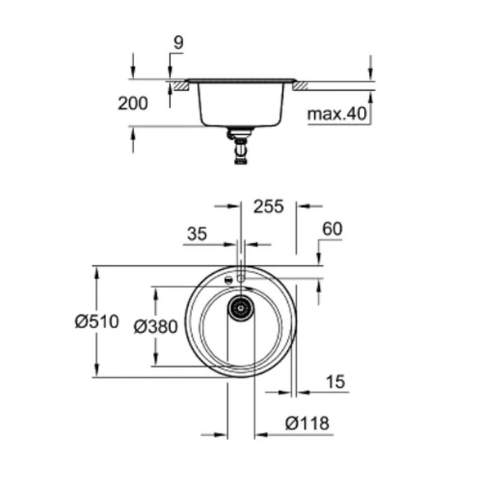 Fregadero de Un Seno Grohe K200 1