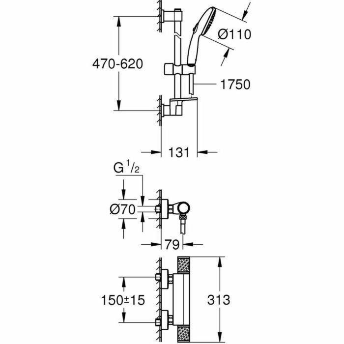 Columna de Ducha Grohe Precision Feel Plástico 3