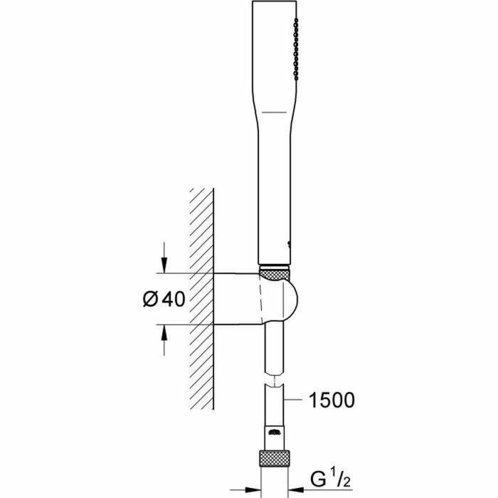 Alcachofa de ducha con manguera Grohe Vitalio Get Stick 27459000 Cromado 150 cm 1 Posición 1