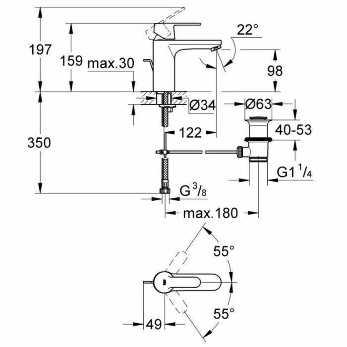 Grifo Monomando Grohe 23454000 Metal 1