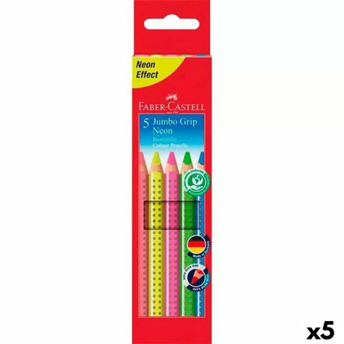Lápices de colores Faber-Castell Neón Multicolor (5 Unidades)