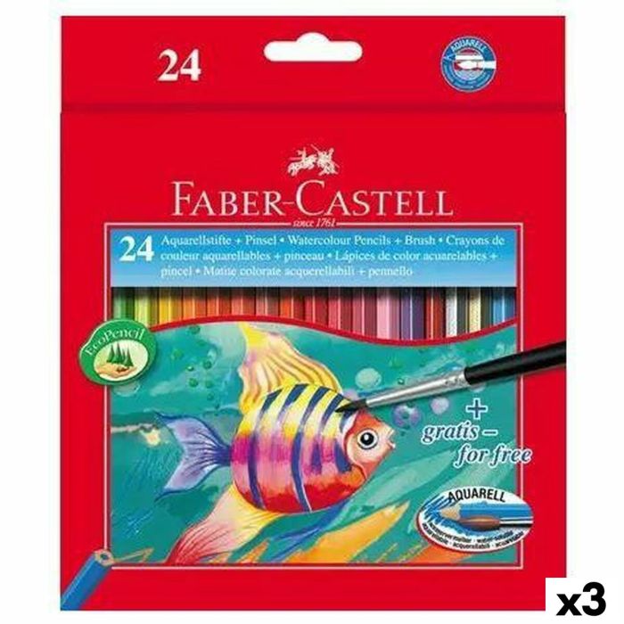 Lápices de Colores Acuarelables Faber-Castell Multicolor 3 Piezas