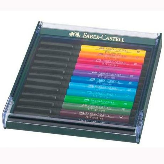 Set de Rotuladores Faber-Castell Pitt Artist Estuche 12 Unidades 1