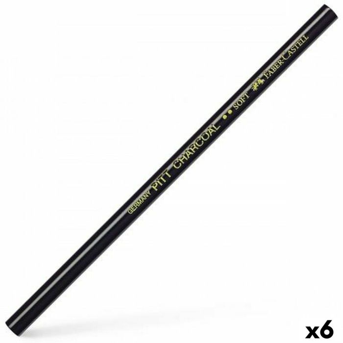 Lápiz Faber-Castell Pitt Charcoal Carbón Negro Azulado (6 Unidades) Lápiz Faber-Castell Pitt Charcoal Carbón Negro Azulado (6 Unidades)