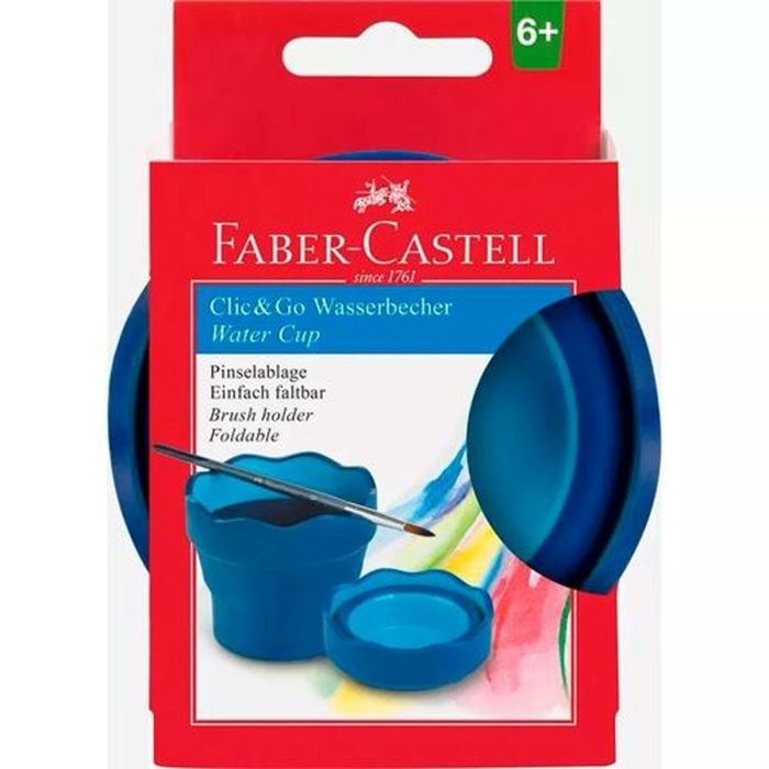 Vaso Faber-Castell Clic & Go Plegable Azul 6 Piezas 1