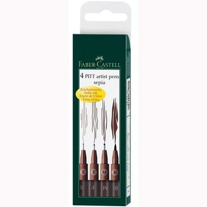 Set de Rotuladores Faber-Castell Pitt Artist Estuche Sepia 5 Unidades 1 Set de Rotuladores Faber-Castell Pitt Artist Estuche Sepia 5 Unidades 1