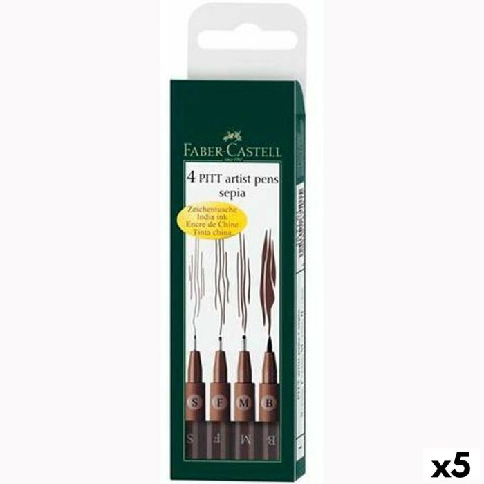 Set de Rotuladores Faber-Castell Pitt Artist Estuche Sepia (5 Unidades) Set de Rotuladores Faber-Castell Pitt Artist Estuche Sepia (5 Unidades)