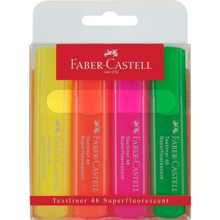 Set de Marcadores Fluorescentes Faber-Castell TEXTLINER 46 Multicolor (4 Unidades) 4