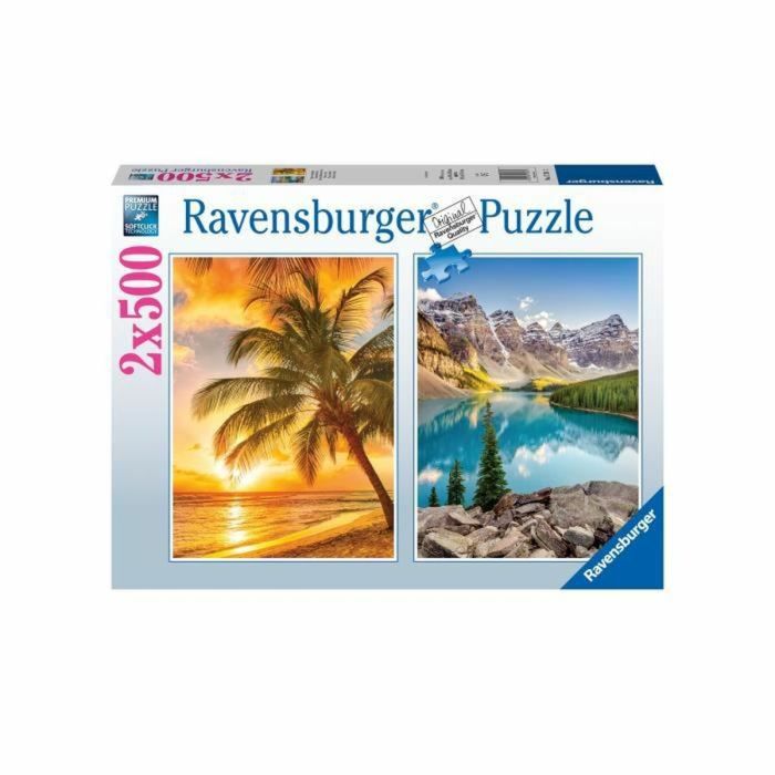 Piezas de rompecabezas 2x500 - Playa y montañas - Ravensburger de rompecabezas para adultos - 10 años - 17267 Piezas de rompecabezas 2x500 - Playa y montañas - Ravensburger de rompecabezas para adultos - 10 años - 17267