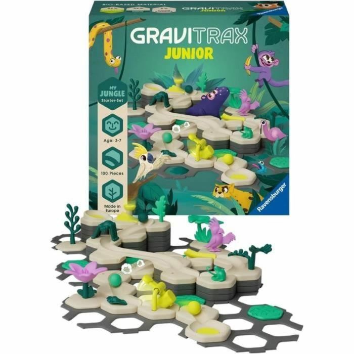 Gravitrax Junior - Starter Set My Jungle 97 piezas - Circuito de canicas - Juego de construcción creativo - Ravensburger - A partir de 3 años