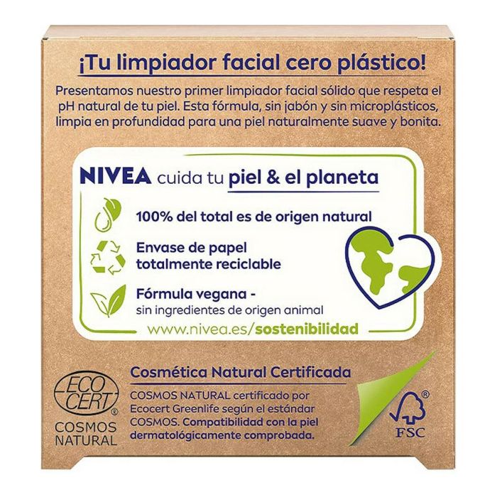 Limpiador Facial Naturally Clean Nivea Sólido Exfoliante Carbón activo (75 g) 1