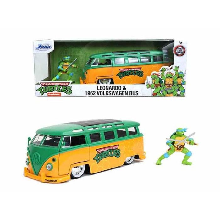Playset Teenage Mutant Ninja Turtles Leonardo & 1962 Volkswagen Bus 2 Piezas 1