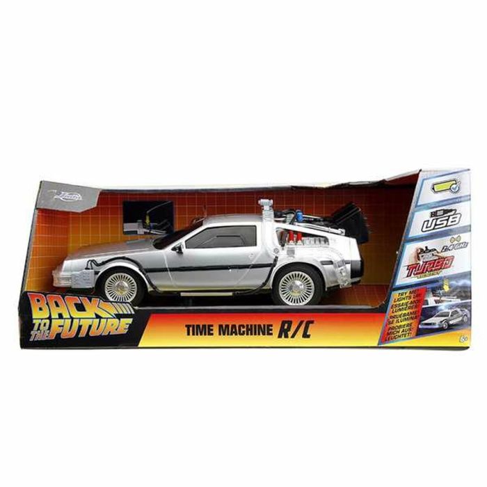 Coche Radio Control Back to the Future Delorean Plateado 1:16 14