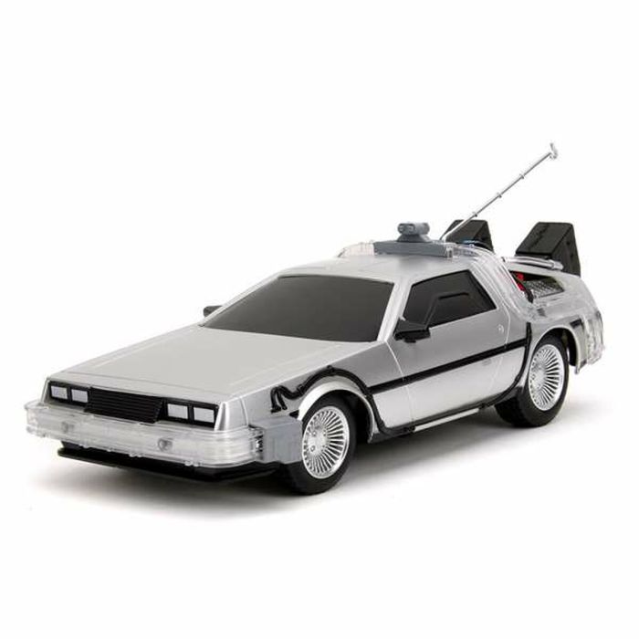 Coche Radio Control Back to the Future Delorean Plateado 1:16 12