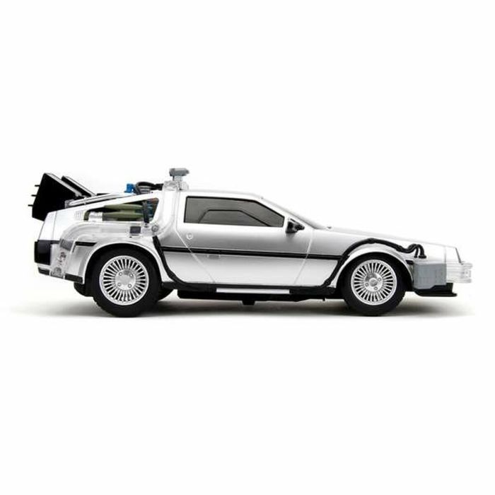 Coche Radio Control Back to the Future Delorean Plateado 1:16 10