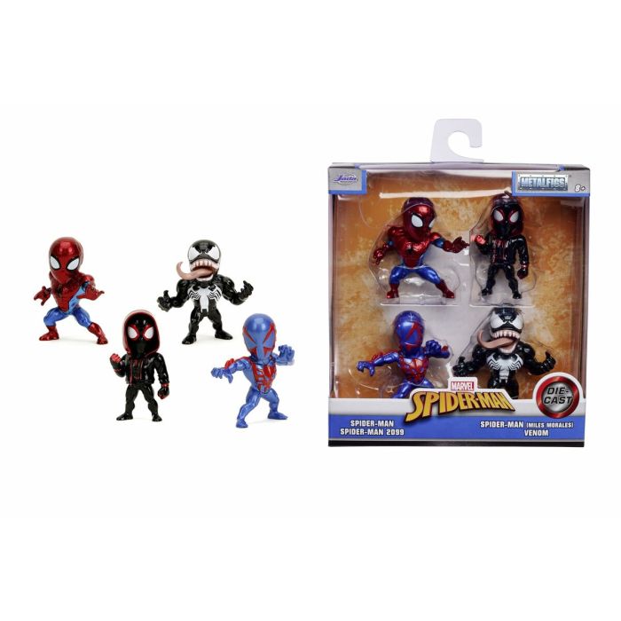 Jada - Figura Marvel - Set 4 piezas Spiderman - Metal - 6cm - A partir de 8 años