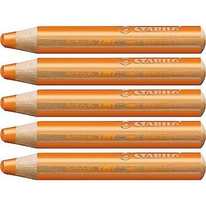 Lápices de colores Stabilo Woody Naranja 3 en 1 (5 Unidades)