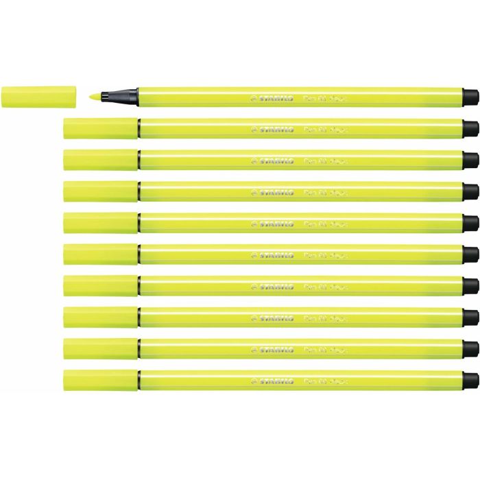 Stabilo Rotulador Pen 68 Amarillo Fluorescente Caja 10 Ud