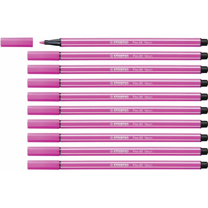 Stabilo Rotulador Pen 68 Rosa Fluorescente Caja 10 Ud