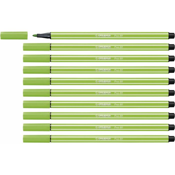 Rotuladores Stabilo Pen 68 Verde Claro (10 Piezas)