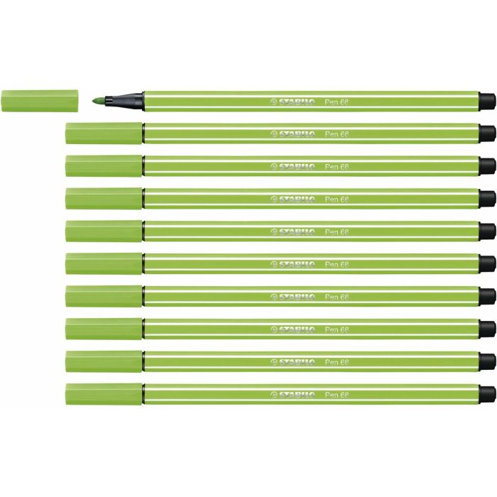 Stabilo Rotulador Pen 68 Verde Claro Caja 10 Ud