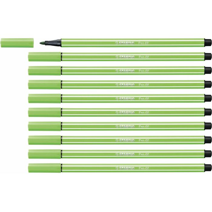 Stabilo Rotulador Pen 68 Verde Hoja Caja 10 Ud