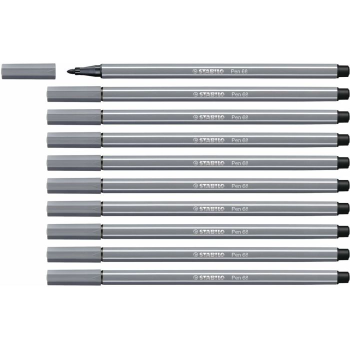 Stabilo Rotulador Pen 68 gris Oscuro Caja 10 Ud