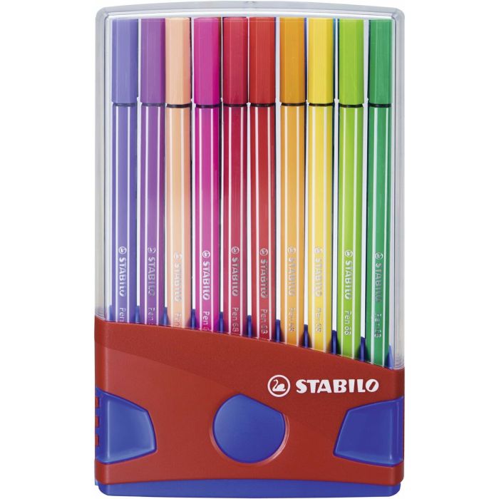 Stabilo Rotulador Pen 68 Colores Surtidos Estuche Parade Rojo 20 Ud