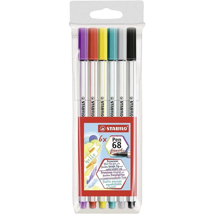 Set de Rotuladores Stabilo Pen 68 Brush Multicolor (10 Unidades) 1