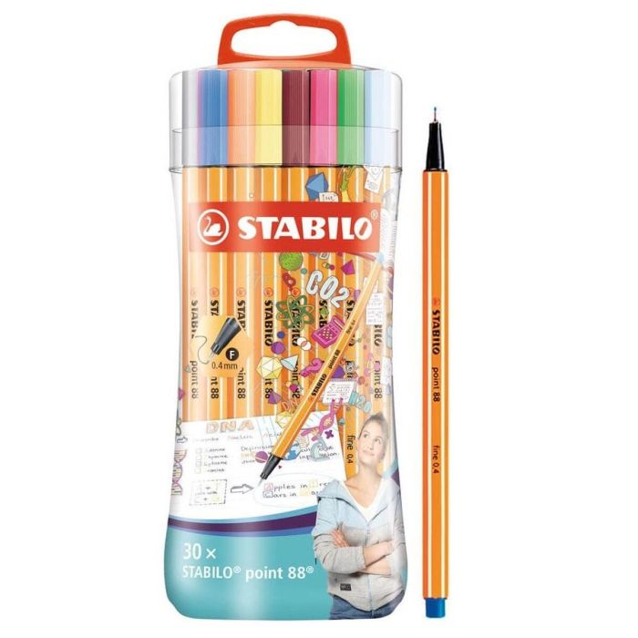 Stabilo Pen 88 Sleeve Colores Surtidos Estuche De Plástico 30 Ud