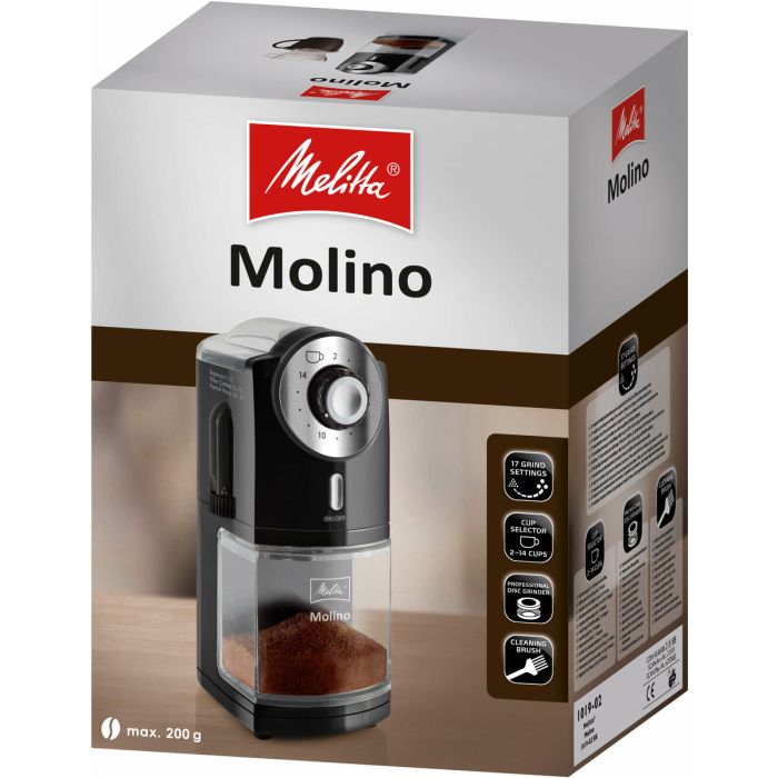 Molinillo de Café Melitta 1019-02 200 g Negro Plástico 1000 W 100 W 3