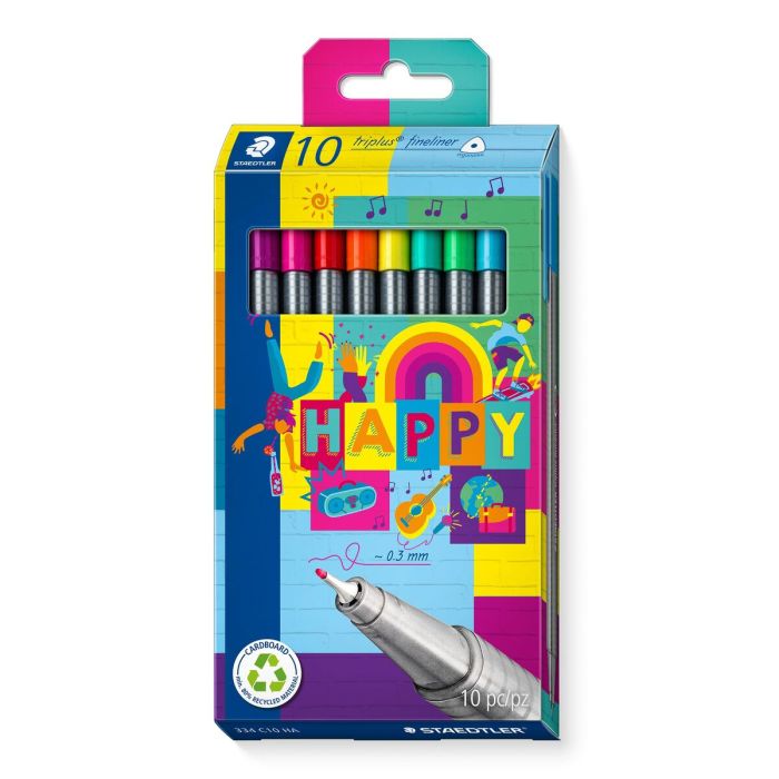 Staedtler Rotulador Triplus Fineliner 334 Punta Superfina Estuche 10 C-Surtidos