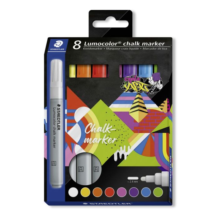 Staedtler Marcador De Tiza Líquida Lumocolor 344 C-Surtidos Estuche 8 Ud