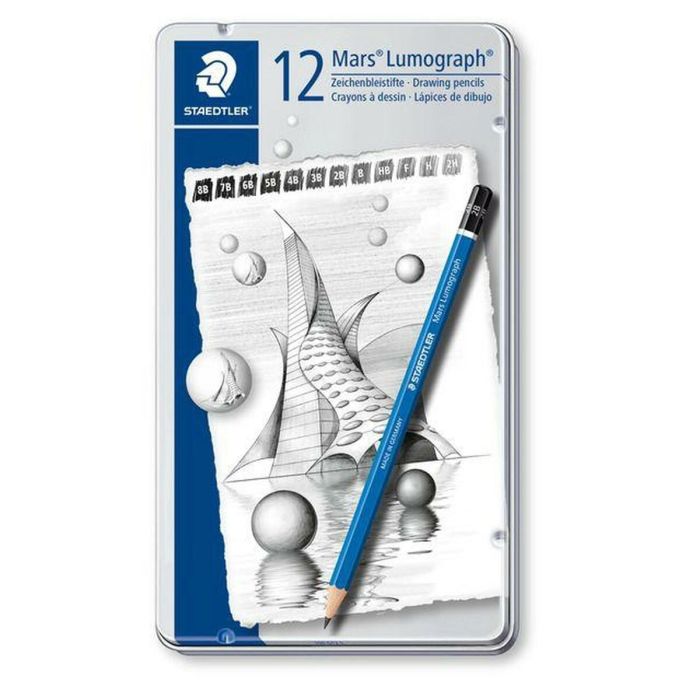 Staedtler Lápiz De Grafito Mars Lumograph Caja Metálica 12 Ud